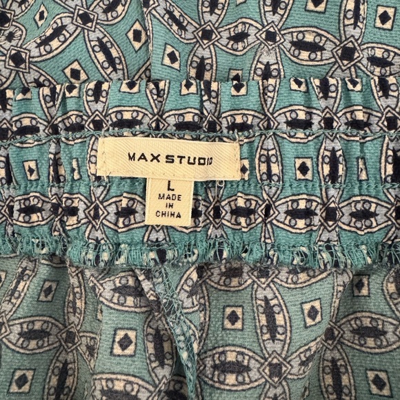 Women’s Max Studio two tone blue wide leg lightweight loose pants Large - Picture 4 of 5